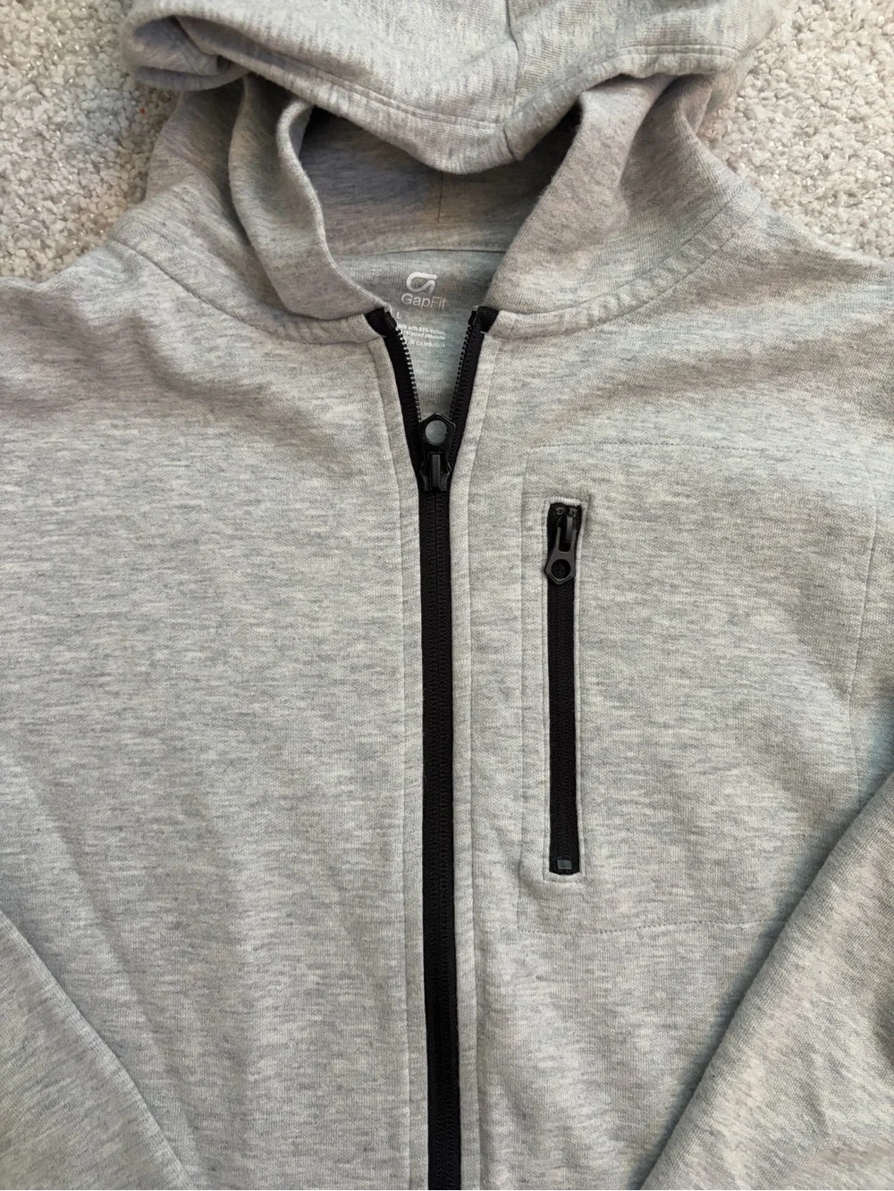 GAP Light Gray Hoodie with Black Trim